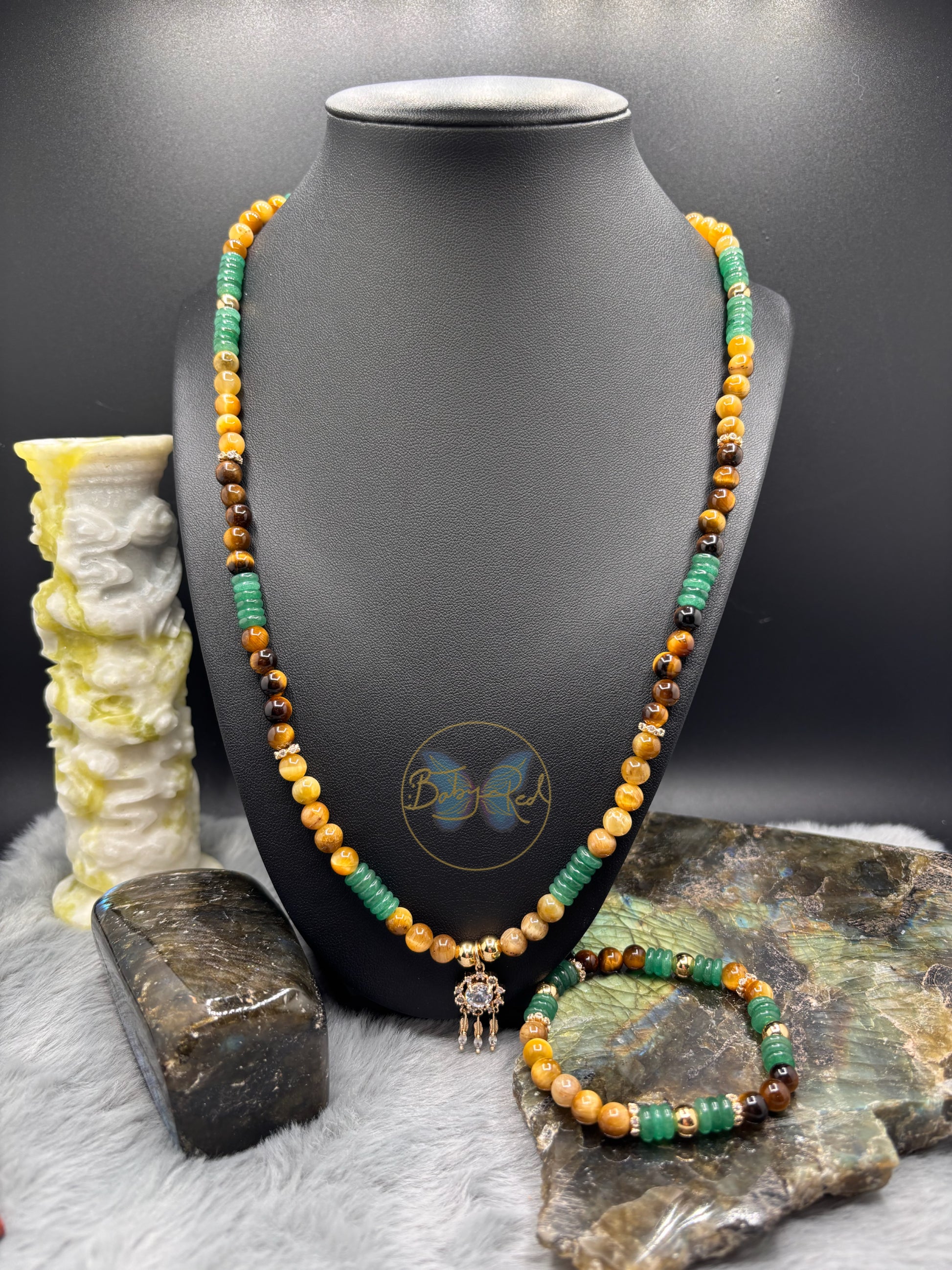 Aventurine Tiger Eye Set