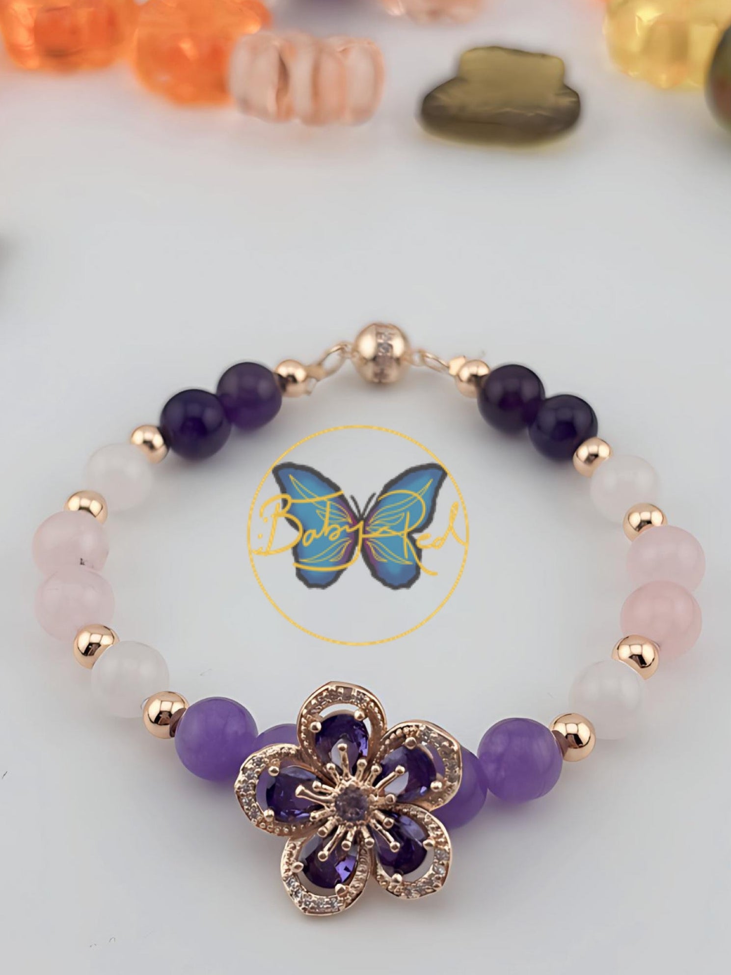 Purple Flower Bracelet