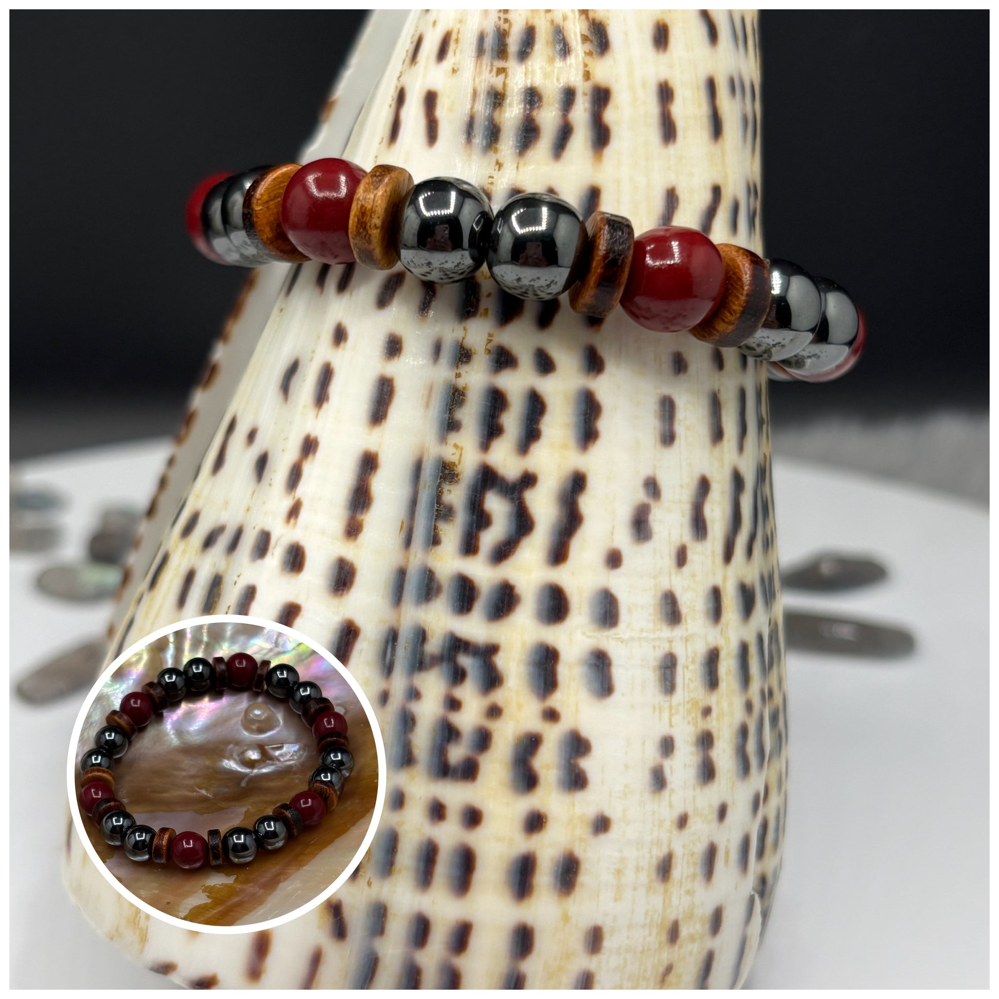 Hematite, Cinnabar, & Wood