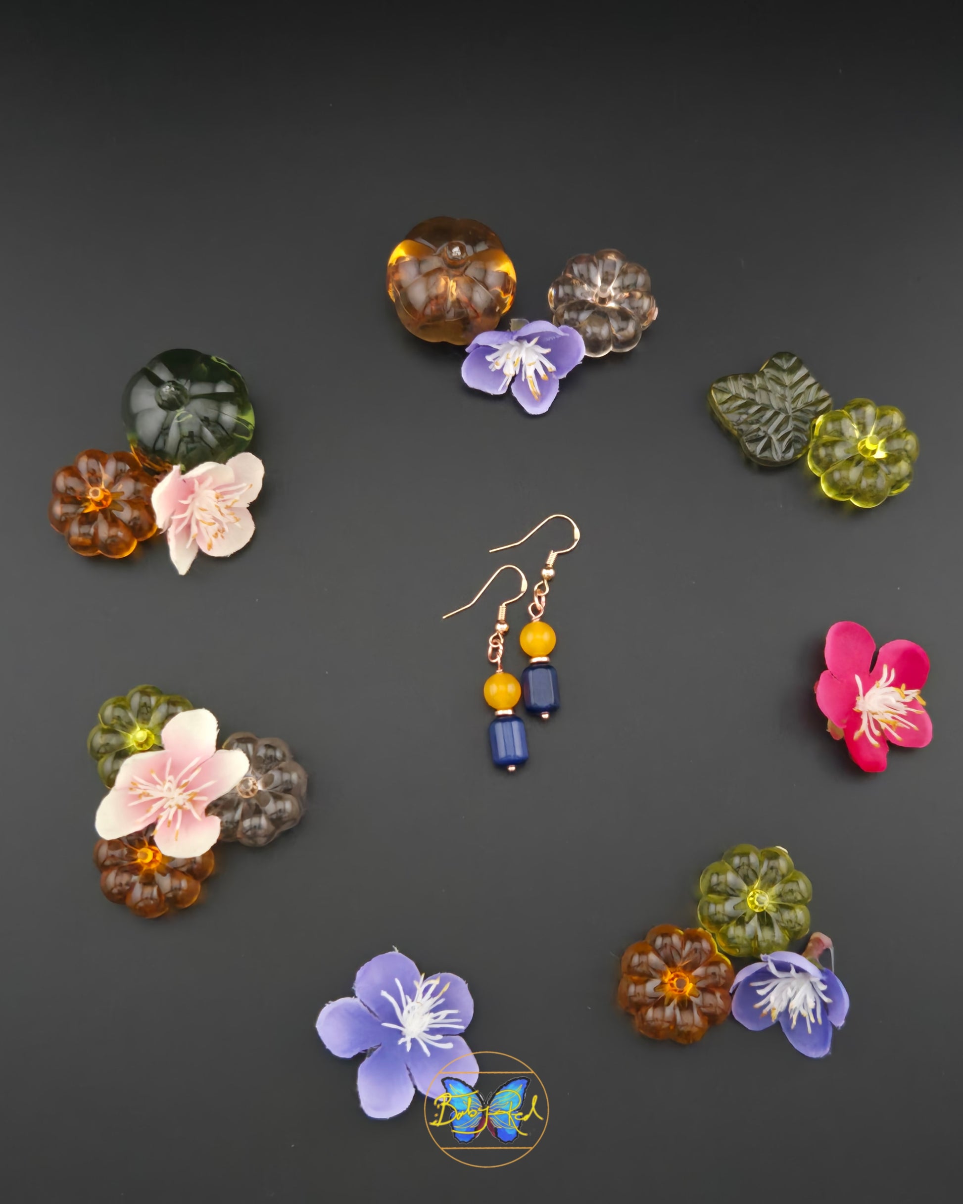 Orange-Blue Hibiscus